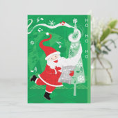 Schattige Kerstmis, Muziek Sinterklaas Feestuitnod Kaart (Staand voorkant)