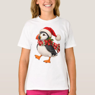 Schattige Kerstmis Papegaaiduiker Kerstman Festiev T-shirt