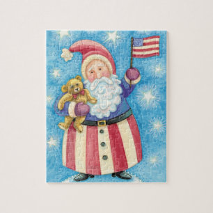 Schattige Kerstmis, Patriottische Kerstman met Vla Legpuzzel