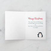 Schattige Kerstmis Pinguïn Grote kleindochter Roze Feestdagen Kaart (Binnen)