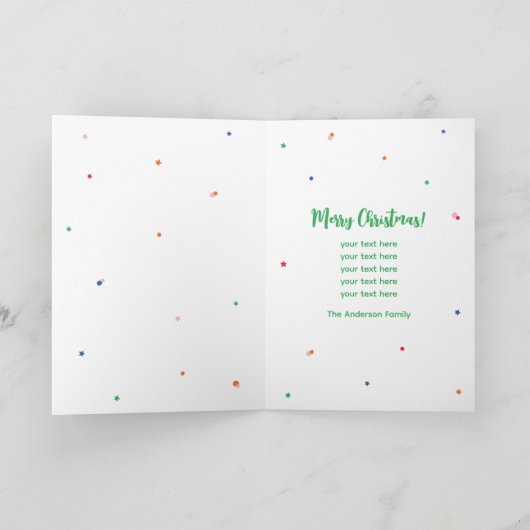 Schattige Kerstmis Rendier met Hohoho tekst Feestdagen Kaart (Binnen)