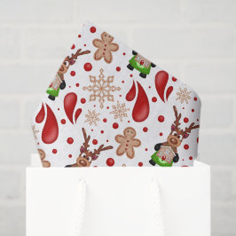 Schattige Kerstmis Rode Kerst Reindeer Tissuepapier