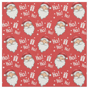 Schattige Kerstmis Santa Ho Ho Ho Rood Wit Stof