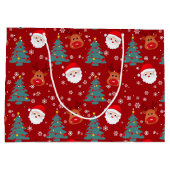 Schattige Kerstmis Santa Reindeer | Kerstmis Groot Cadeauzakje (Achterkant)