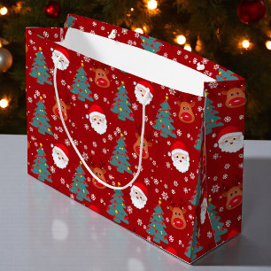 Schattige Kerstmis Santa Reindeer   Kerstmis Groot Cadeauzakje
