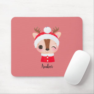 Schattige Kerstmis Santa Rendier Head Muismat