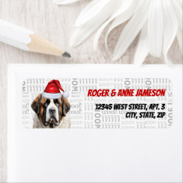 Schattige Kerstmis Sint Bernard Honden Retouradres Etiket