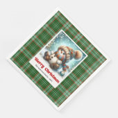 Schattige Kerstmis Sneeuwman Servetten Bewerkbare  (Hoek)