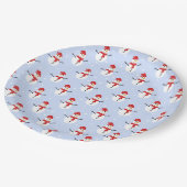 Schattige Kerstmis Sneeuwmanpatronen Feestelijk Papieren Bordje (Gekanteld)