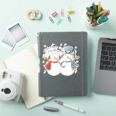 Schattige Kerstmis sneeuwpaar snoep koekje huis ti Sticker (iPad Cover)