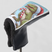 Schattige Kerstmis snoepriet dinosaurus Golfheadcover (3/4 voorkant)