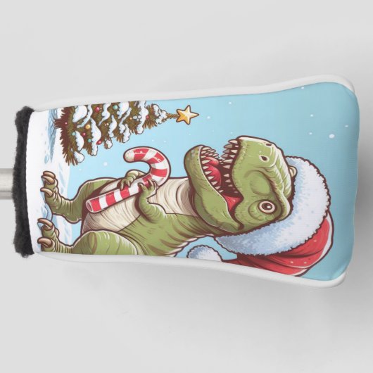Schattige Kerstmis snoepriet dinosaurus Golfheadcover (Voorkant)