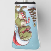 Schattige Kerstmis snoepriet dinosaurus Golfheadcover (Draai 90)