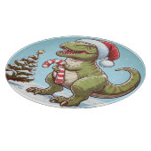 Schattige Kerstmis snoepriet dinosaurus Snijplank (Hoek)