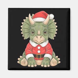 Schattige Kerstmis Triceratops Kerstman Dinosaurus Magneet