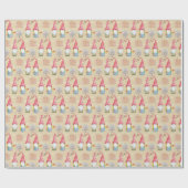 Schattige Kerstmis Vintage Kabouters Cadeaupapier (Vlak)