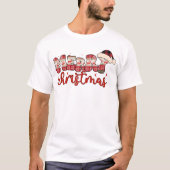 Schattige Kerstmis Vrolijk Kerstfeest Santa Retro T-shirt (Voorkant)