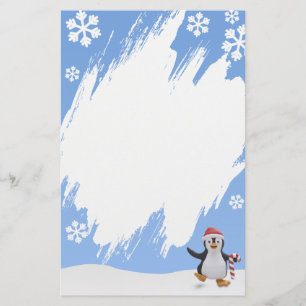 Schattige Kerstmis Winter Pinguïn Dubbelzijdig Briefpapier