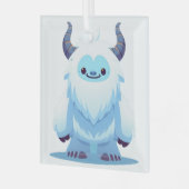 Schattige Kerstmis/winter yeti Glas Ornament (Voorkant links)