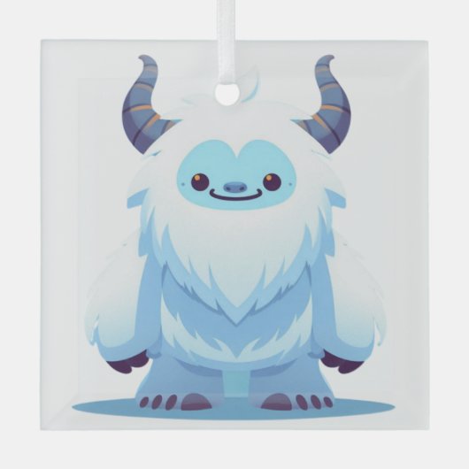 Schattige Kerstmis/winter yeti Glas Ornament (Voorkant)