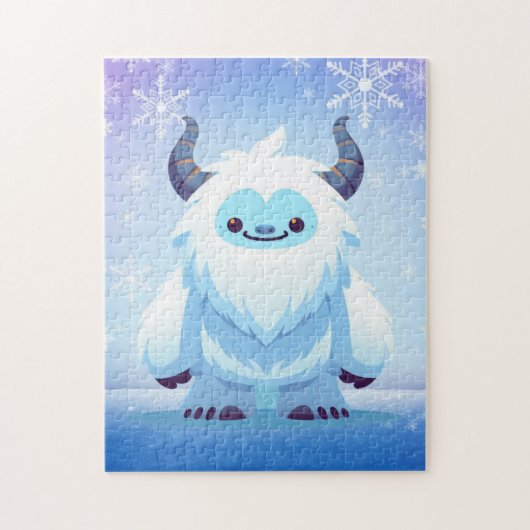 Schattige Kerstmis/winter yeti Legpuzzel (Verticaal)