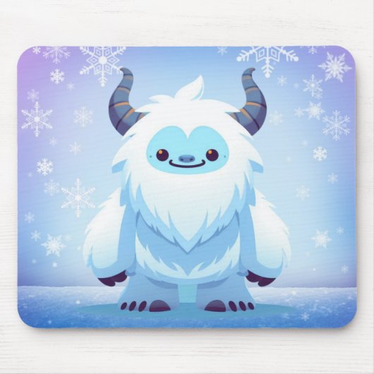 Schattige Kerstmis/winter yeti Muismat (Voorkant)