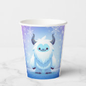 Schattige Kerstmis/winter yeti Papieren Bekers (Achterkant)