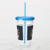 Schattige Kerstmis/Winterbeer in krans Acryl Drinkbeker (Rechts)