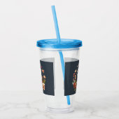 Schattige Kerstmis/Winterbeer in krans Acryl Drinkbeker (Links)