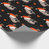 Schattige Kerstmis Xmas Sloth Santa Wrapping Papie Cadeaupapier (Hoek)