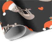 Schattige Kerstmis Xmas Sloth Santa Wrapping Papie Cadeaupapier (Rol Hoek)