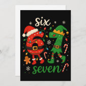 Schattige Kerstmis Zes Zeven Meme Feestdagenkaart (Voorkant / Achterkant)