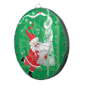 Schattige Kerstmis, zingende en dansende Kerstman Dartbord (Voorkant Rechts)