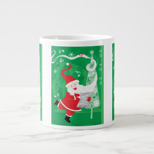 Schattige Kerstmis, zingende en dansende Kerstman Grote Koffiekop