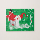 Schattige Kerstmis, zingende en dansende Kerstman Legpuzzel (Horizontaal)
