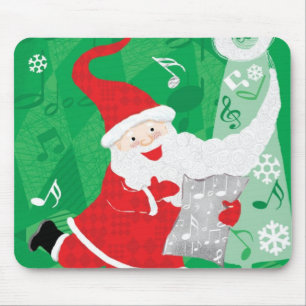 Schattige Kerstmis, zingende en dansende Kerstman Muismat