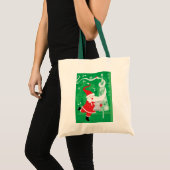 Schattige Kerstmis, zingende en dansende Kerstman Tote Bag (Voorkant (product))