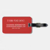 Schattige Kerstmis Zwarte Pug Puppy Kerstman Hoed Bagagelabel (Achterkant horizontaal)