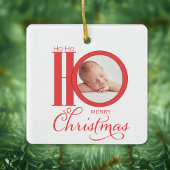 Schattige Kerstmisfoto Sinterklaas Typografie Scri Keramisch Ornament