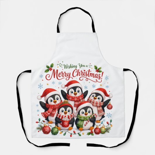 Schattige Kerstmispinguïns Schort (Voorkant)