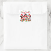 Schattige Kerstmispinguïns Vierkante Sticker (Tas)