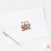 Schattige Kerstmispinguïns Vierkante Sticker (Envelop)