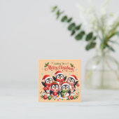 Schattige Kerstmispinguïns Vierkante Visitekaartje (Staand voorkant)