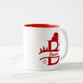 Schattige kerstmonogram & naam Mok (Voorkant rechts)