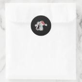schattige kerstmuis ronde sticker (Tas)