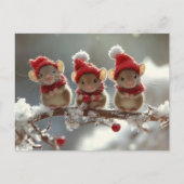 Schattige kerstmuizen briefkaart (Voorkant)