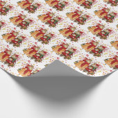 schattige kerstmuizen cadeaupapier (Hoek)