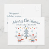 Schattige Kerstmuizen en Boom Briefkaart (Voorkant / Achterkant)