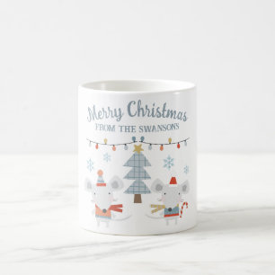 Schattige Kerstmuizen en Boom Koffiemok