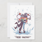 Schattige Kerstmuizen Feestdagenkaart (Voorkant)